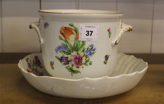 Herend planter & floral continental dish